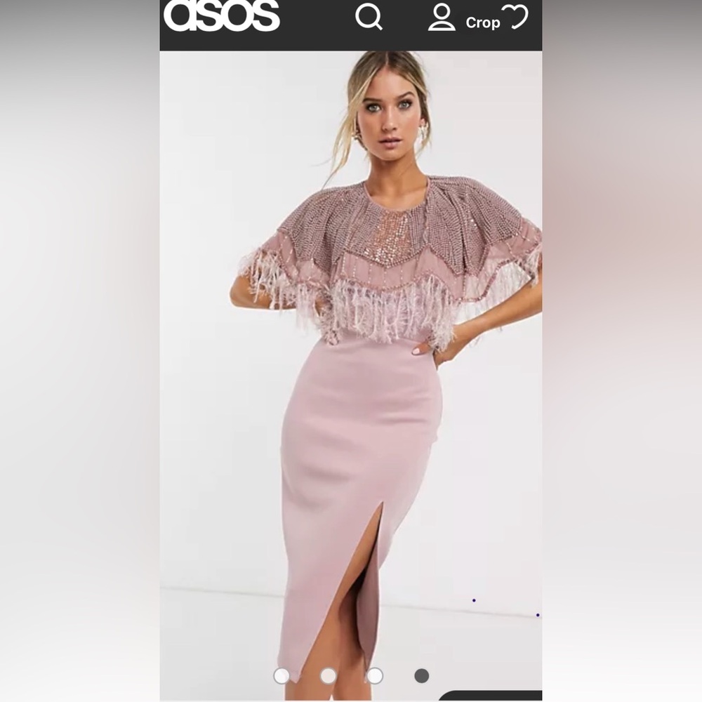 ASOS Blush Pencil Skirt dress with Slit